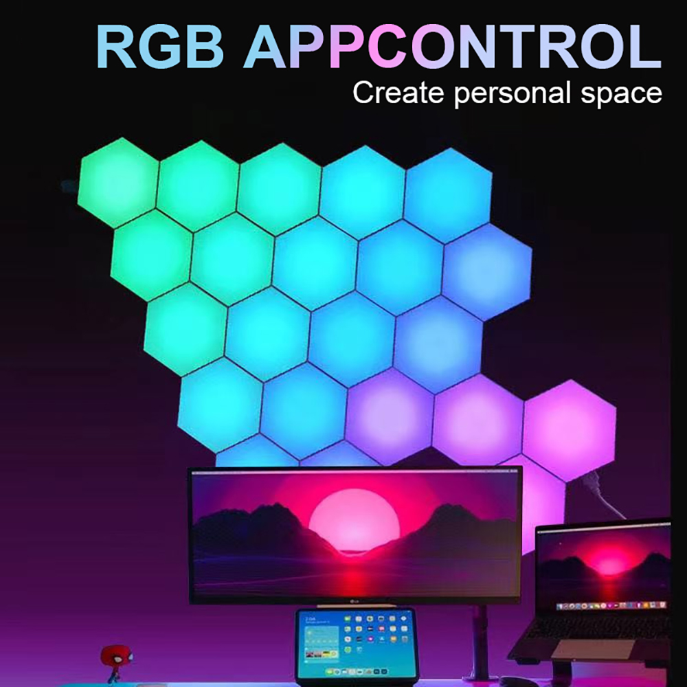 Gaming Home Accessories - RGB сенсорная светодиодная настенная шестиугольная проекция