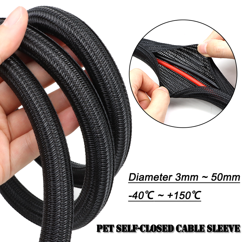 Cable Sleeve Braided - Термостойкая изоляционная оплетка из ПЭТ (черная,