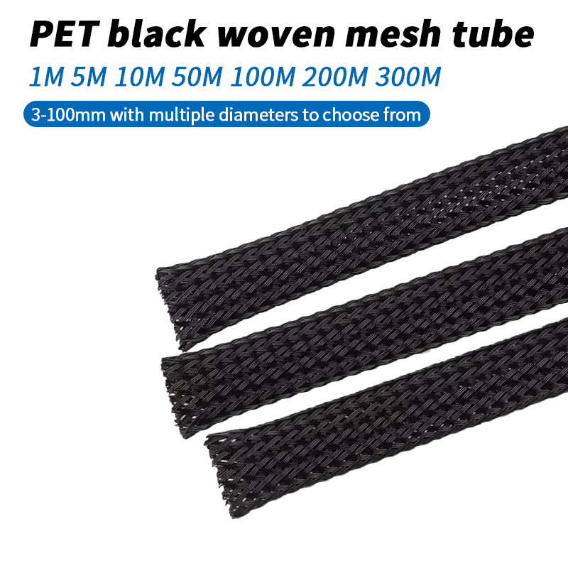 Cable Sleeve Braided - Черная нейлоновая плетеная кабельная муфта от